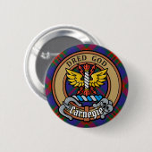 Clan Carnegie Wappen über Tartan Button (Vorne & Hinten)