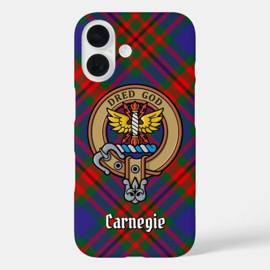 Clan Carnegie Wappen über Tartan Case-Mate iPhone Hülle (Rückseite)