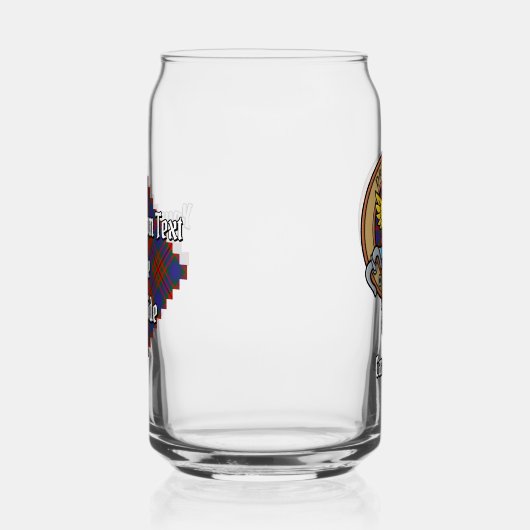 Clan Carnegie Wappen über Tartan Dosenglas (Rechts)