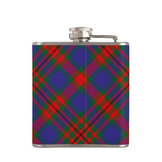 Clan Carnegie Wappen über Tartan Flachmann (Rückseite)