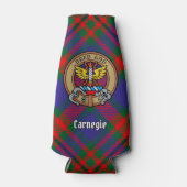 Clan Carnegie Wappen über Tartan Flaschenkühler (Vorderseite)