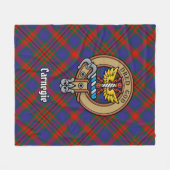 Clan Carnegie Wappen über Tartan Fleecedecke (Vorderseite (Horizontal))