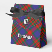 Clan Carnegie Wappen über Tartan Geschenkschachtel (Vorderseite)