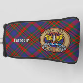 Clan Carnegie Wappen über Tartan Golf Headcover (Vorderseite)