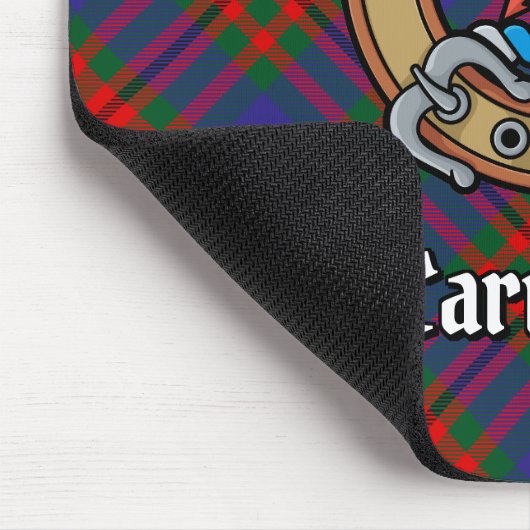 Clan Carnegie Wappen über Tartan Mousepad (Ecke)