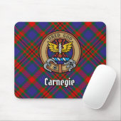 Clan Carnegie Wappen über Tartan Mousepad (Mit Mouse)