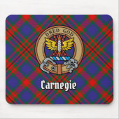 Clan Carnegie Wappen über Tartan Mousepad (Vorne)