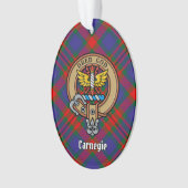 Clan Carnegie Wappen über Tartan Ornament (Vorderseite)