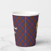 Clan Carnegie Wappen über Tartan Pappbecher (Rechts)