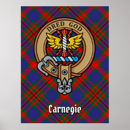 Clan Carnegie Wappen über Tartan Poster