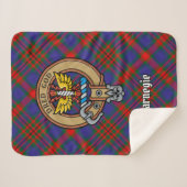 Clan Carnegie Wappen über Tartan Sherpadecke (Vorderseite (Horizontal))