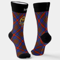 Clan Carnegie Wappen über Tartan