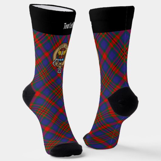 Clan Carnegie Wappen über Tartan Socken (Gewinkelt)