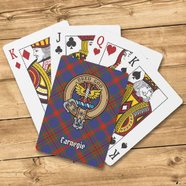 Clan Carnegie Wappen über Tartan Spielkarten