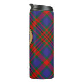 Clan Carnegie Wappen über Tartan Thermosbecher (Nach rechts gedreht)