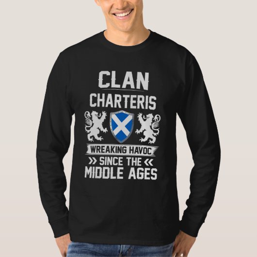 Clan Charteris Scottish Family Clan Scotland Wreak T-Shirt (Vorderseite)