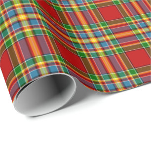 Clan Chattan Tartan Red Scott Kariert Geschenkpapier