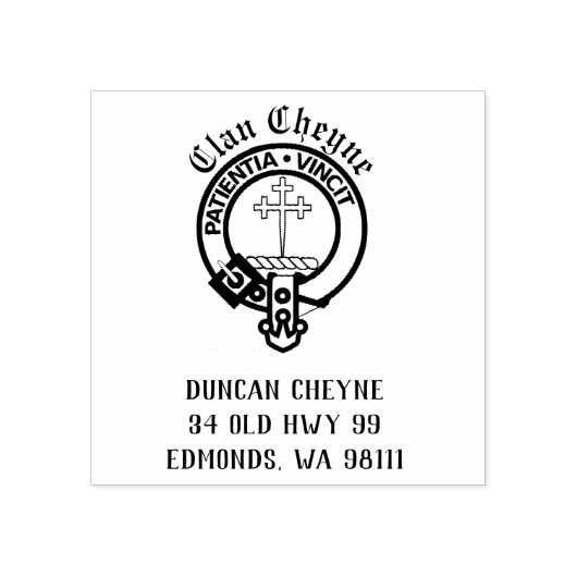 Clan Cheyne Wappen Abzeichen Anpassbare Gummi-Brie Gummistempel (Prägung)