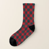 Clan Chisholm Tartan Karierte Socken Rot und Blau (Links - Außen)