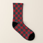 Clan Chisholm Tartan Karierte Socken Rot und Blau (Rechts - Außen)