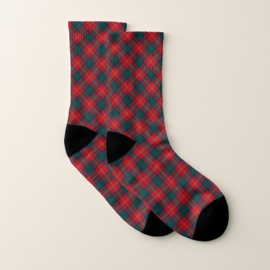 Clan Chisholm Tartan Karierte Socken Rot und Blau (Paar)