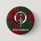 Clan Chisholm Tartan & Wappen Abzeichen Button (Vorderseite)