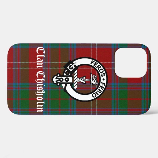 Clan Chisholm Tartan & Wappen Abzeichen Case-Mate iPhone Hülle (Rückseite (Horizontal))