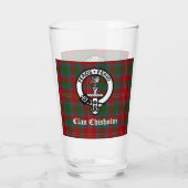 Clan Chisholm Tartan & Wappen Abzeichen Glas (Rückseite)