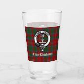 Clan Chisholm Tartan & Wappen Abzeichen Glas (Vorderseite)