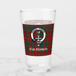Clan Chisholm Tartan & Wappen Abzeichen Glas