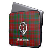 Clan Chisholm Tartan & Wappen Abzeichen Laptop-Sie Laptopschutzhülle (Vorderseite Links)