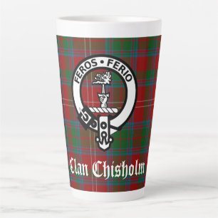 Clan Chisholm Tartan & Wappen Abzeichen Milchtasse