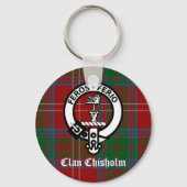 Clan Chisholm Tartan & Wappen Abzeichen Schlüsselanhänger (Vorderseite)