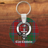 Clan Chisholm Tartan & Wappen Abzeichen Schlüsselanhänger (Vorderseite)