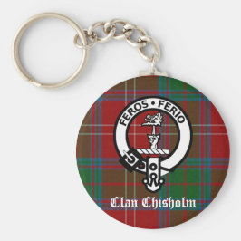 Clan Chisholm Tartan & Wappen Abzeichen Schlüsselanhänger