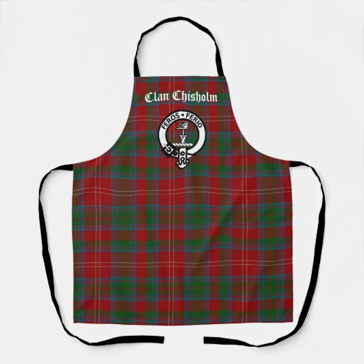 Clan Chisholm Tartan & Wappen Abzeichen Schürze (Vorderseite)