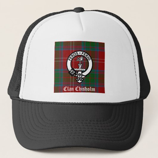 Clan Chisholm Tartan & Wappen Abzeichen Truckerkappe (Vorderseite)