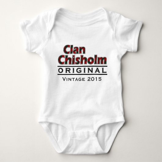 Clan Chisholm Vintag anpassen Baby Strampler (Vorderseite)