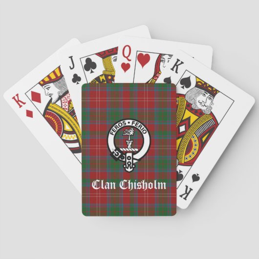 Clan Chisholm Wappen Abzeichen & Tartan Spielkarten (Rückseite)