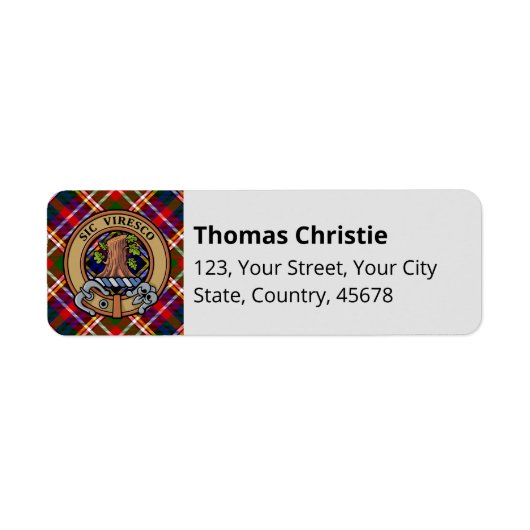 Clan Christie Crest over Tartan (Vorne)