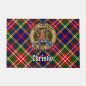 Clan Christie Crest over Tartan Fußmatte (Vorderseite)