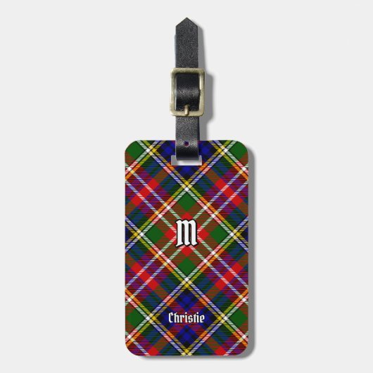 Clan Christie Tartan Gepäckanhänger (Vorderseite vertikal)