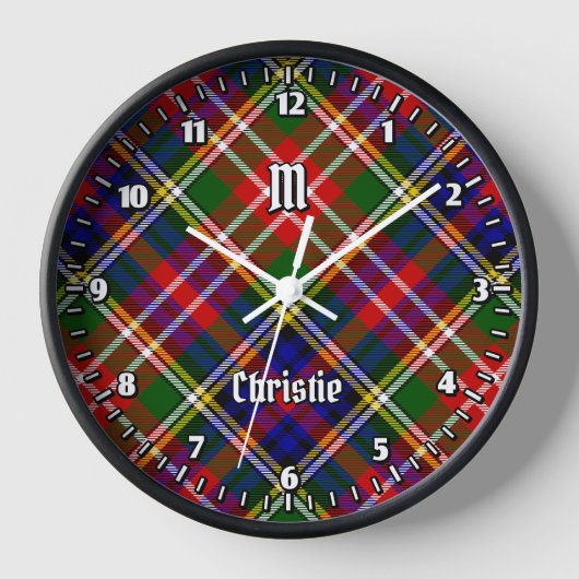Clan Christie Tartan Uhr (Vorderseite)