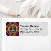 Clan Christie-Wappen über Tartan (Insitu)