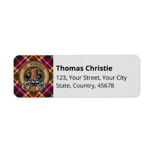 Clan Christie-Wappen über Tartan