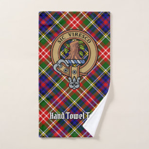 Clan Christie-Wappen über Tartan Badhandtuch Set