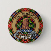 Clan Christie-Wappen über Tartan Button (Vorderseite)