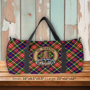 Clan Christie-Wappen über Tartan Duffle Bag