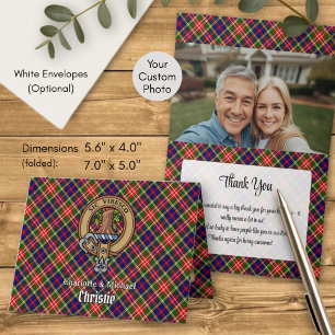 Clan Christie-Wappen über Tartan Einladung