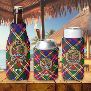 Clan Christie-Wappen über Tartan Flaschenkühler